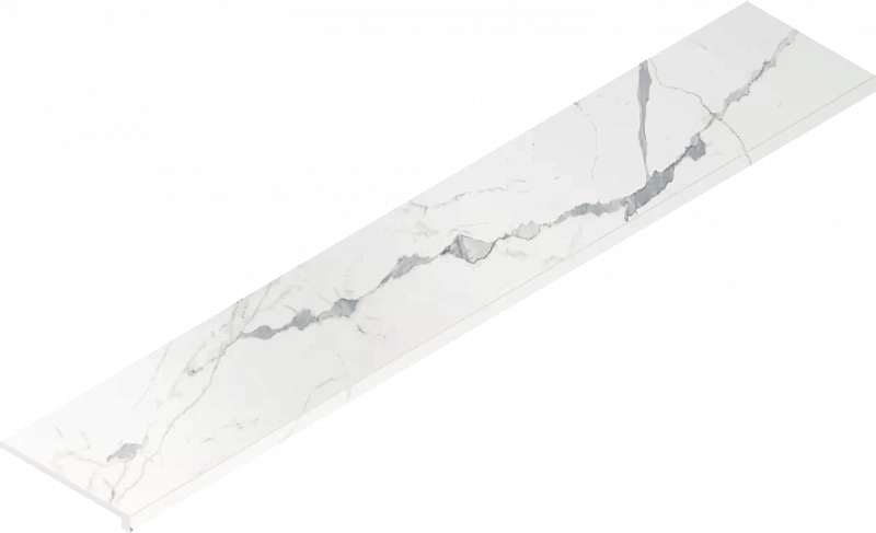 Ступень Италон Стелларис Статуарио Уайт фронтальная 620070002612 белый 33x160 - фото 1
