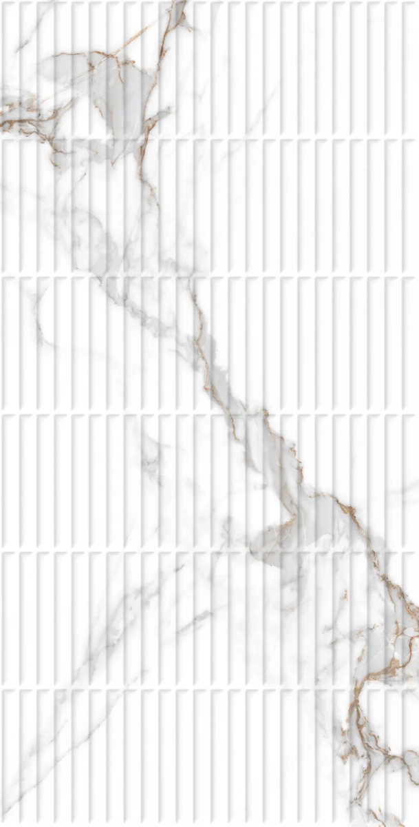 Керамогранит Креанза CP4001-D Statuario Seville Decor Carving Pro Punch 60x120 белый - фото 1