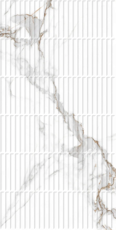 Керамогранит Креанза CP4001-D Statuario Seville Decor Carving Pro Punch 60x120 белый - фото 1