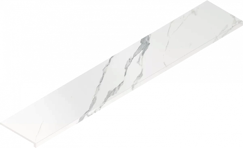 Ступень Италон Стелларис Статуарио Уайт угловая правая 620070002621 белый 33x160 - фото 1