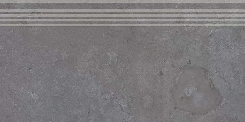 Ступень Kerama Marazzi DD205120R\GR Про Лаймстоун серый темный натуральный обрезной 30х60 - фото 1