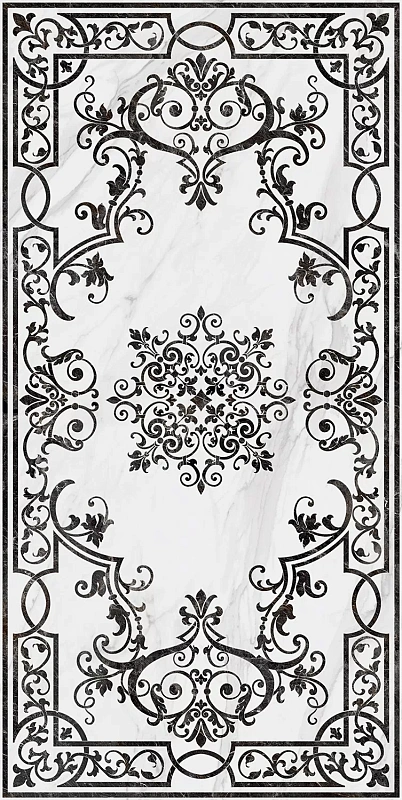 Декор Kerama Marazzi SG591722R Монте Тиберио белый декорированный лаппатированный обрезной 119.5x238.5 - фото 1