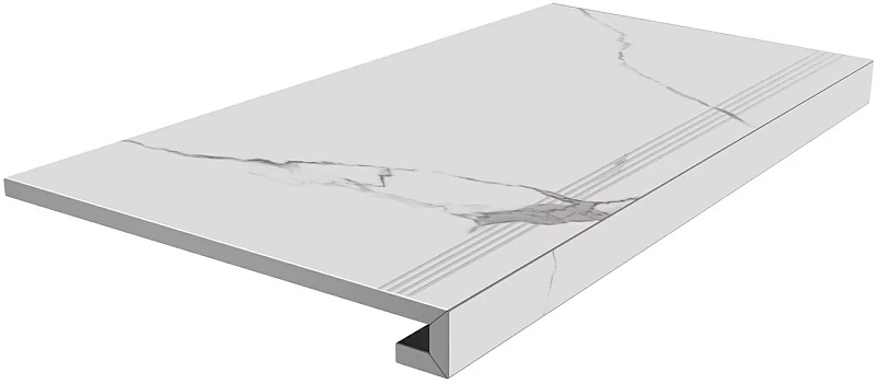 Ступень Kerama Marazzi Venezia клеёная Монте Тиберио белый лаппатированный 33х80 - фото 1