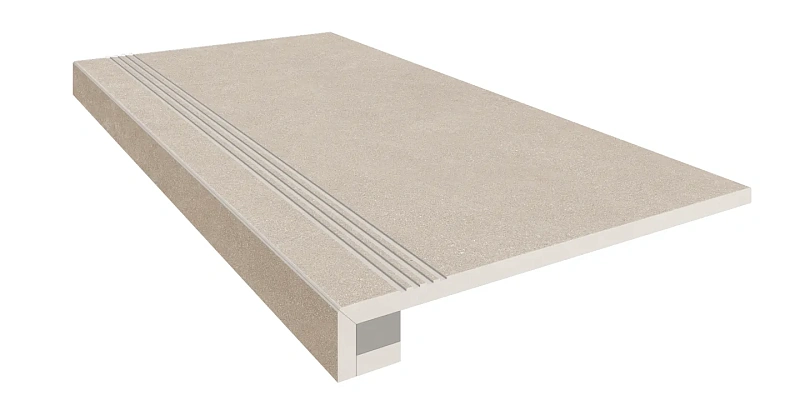 Комплект Estima LN01 Luna Beige (Ступень 33x120 непол. прямоугол. бортик с насечками + Подступенок 14,5x120) - фото 1