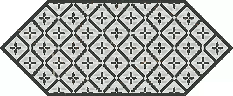 Декор Kerama Marazzi Келуш 5 черно-белый 14x34 HGD\A484\35006 - фото 1