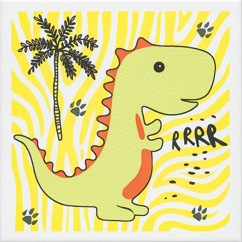 Декор Kerama Marazzi OP\A226\5009 Динозаврики 1 матовый 20x20 - фото 1