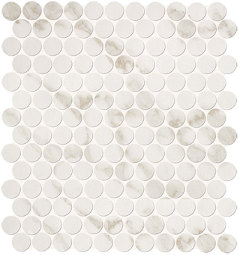 мозаика roma diamond calacatta round gres mosaico 29.5x32.5 fnjb