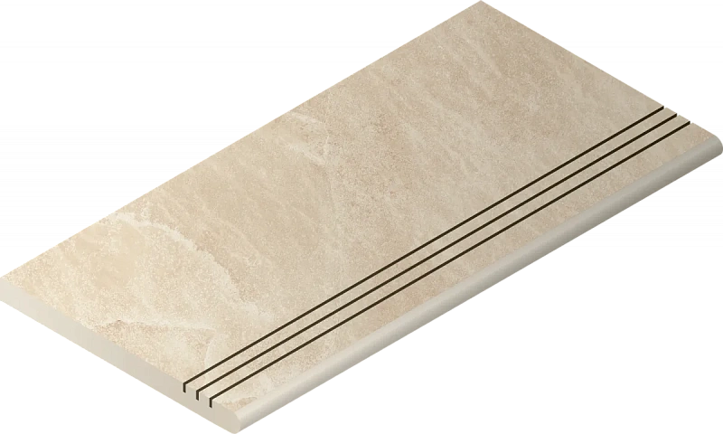 Ступень Италон Материя X2 Магнезио 120 закругленная грип 620040000202 бежевый 30x120 - фото 1