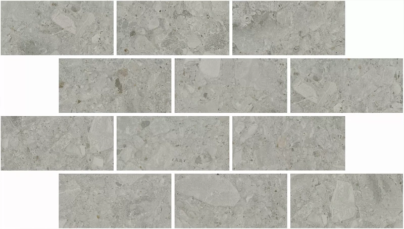 Вставка Kerama Marazzi Venezia Чеппо ди Гре мозаичный серый матовый обрезной 34,5х20 - фото 1