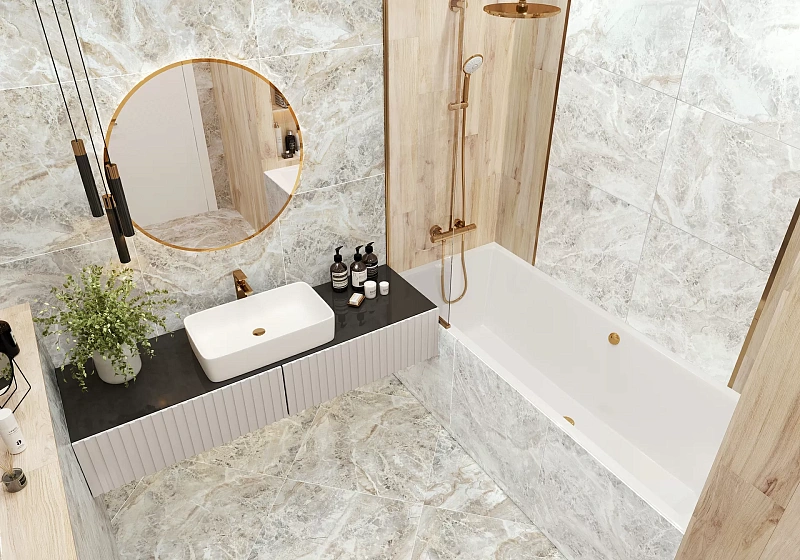 Керамогранит Alma Ceramica Вэйв GFA114WAV00L белый 57x114 - фото 3