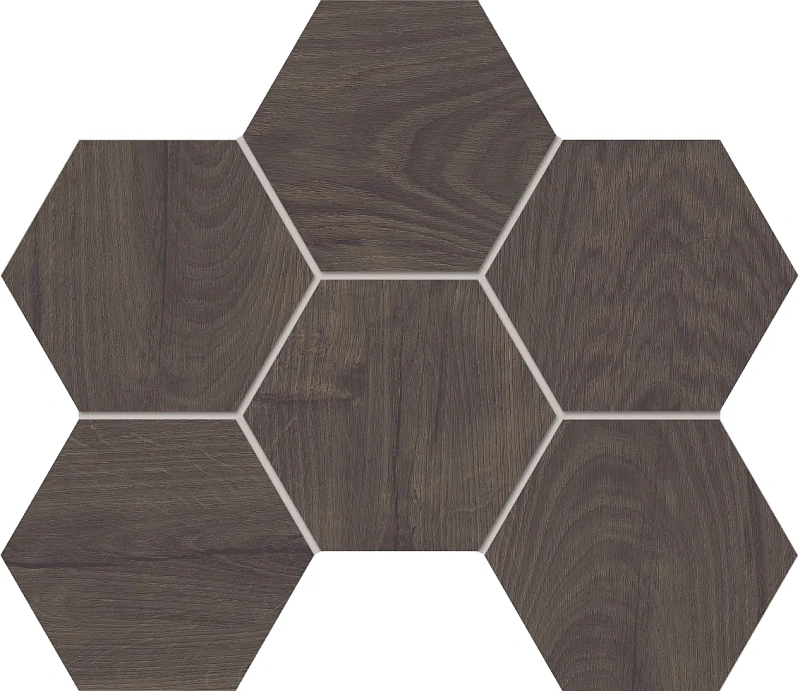 Мозаика Estima SI04 Ametis Selection Hexagon Walnut 25x28.5 коричневый - фото 1