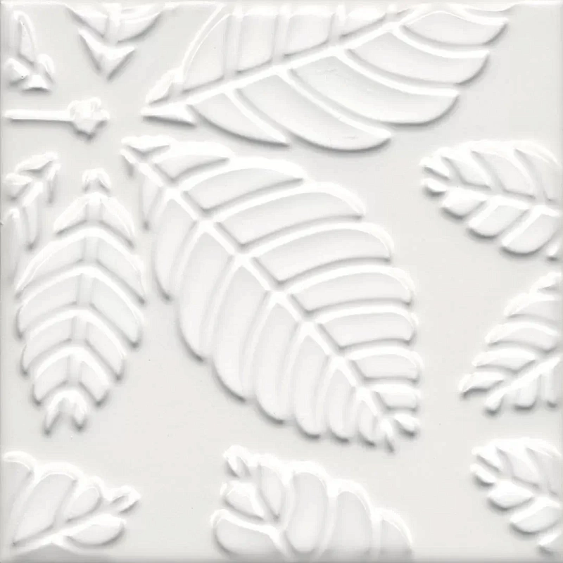 Декор Kerama Marazzi KMD2SFB001BN Агдаль 1 белый матовый структура 15x15 - фото 1