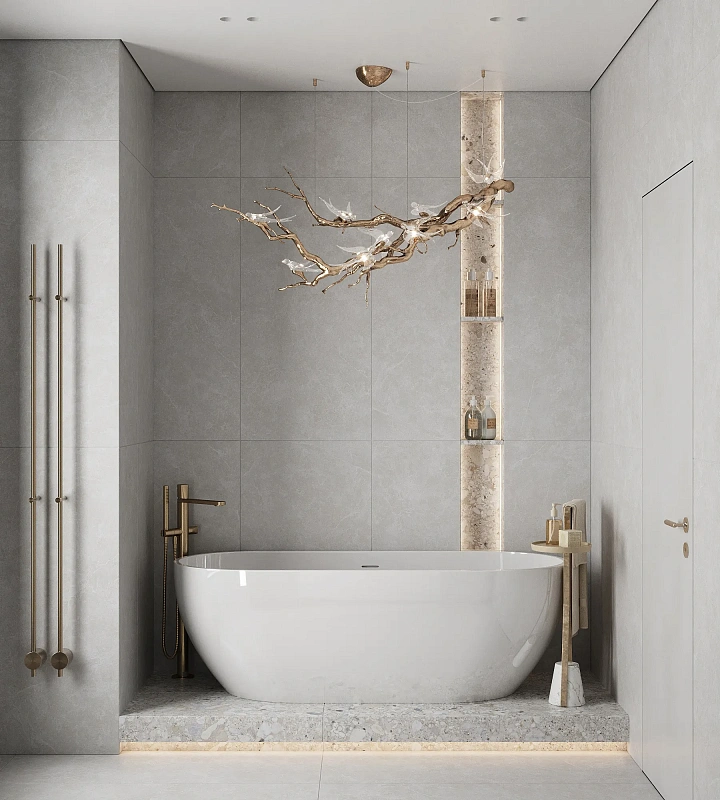 Керамогранит Креанза SL1003-A Oviedo Silver Solido 60x120 серый - фото 5