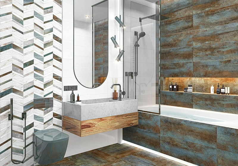 Керамогранит Alma Ceramica Оксид GFA114OXD00L серый 57x114 - фото 4