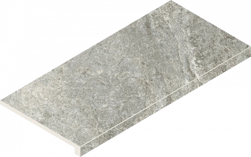 Ступень Италон Магма Сильвер угловая правая 620070002952 серый 33x60 - фото 1