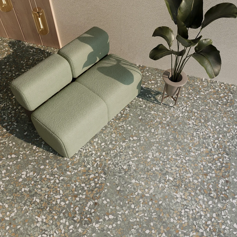 Керамогранит Креанза SH1009-G Veneziano Terra Verde Shape+Glue Art 60x120 зеленый - фото 2