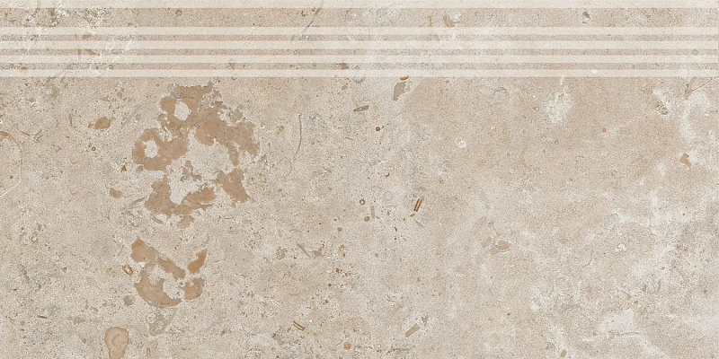 Ступень Kerama Marazzi DD205420R\GR Про Лаймстоун бежевый темный натуральный обрезной 30х60 - фото 2