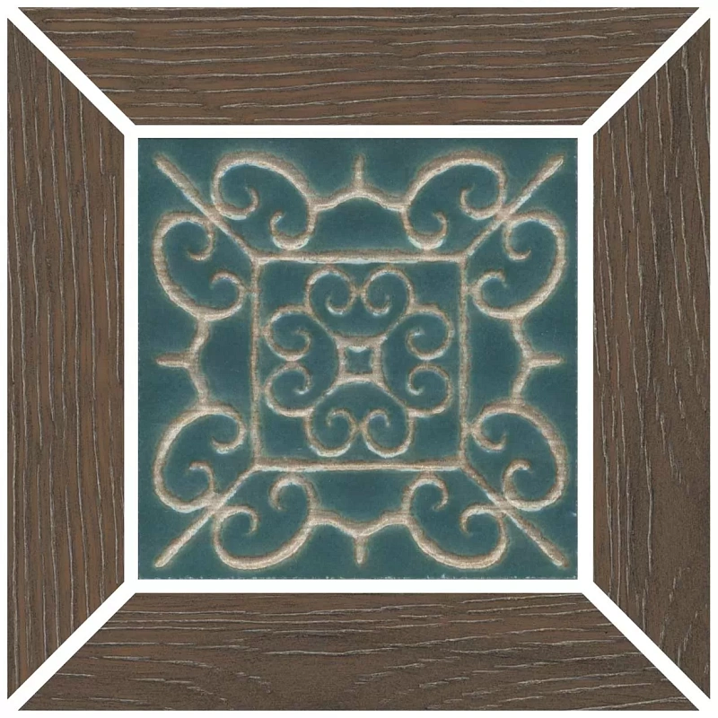 Вставка Kerama Marazzi ID154 Тровазо наборный коричневый темный матовый 13x13 - фото 1