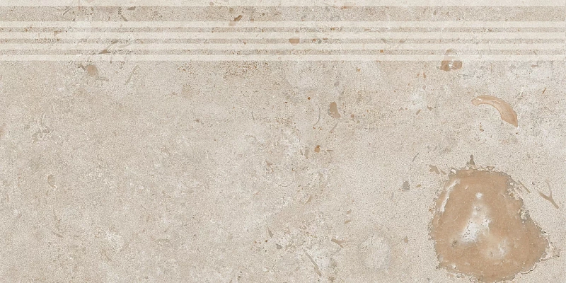 Ступень Kerama Marazzi DD205420R\GR Про Лаймстоун бежевый темный натуральный обрезной 30х60 - фото 1