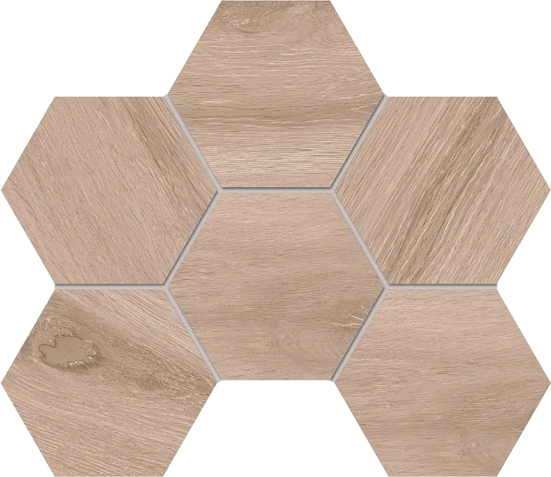 Мозаика Estima SI01 Ametis Selection Hexagon Oak 25x28.5 бежевый - фото 1