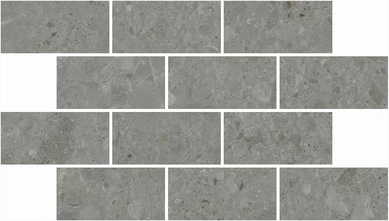 Вставка Kerama Marazzi Venezia Чеппо ди Гре мозаичный серый тёмный матовый обрезной 34,5х20 - фото 2