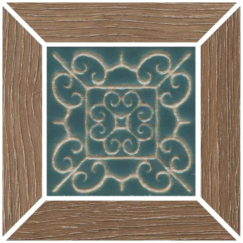 Вставка Kerama Marazzi ID157 Тровазо наборный коричневый светлый матовый 13x13 - фото 1