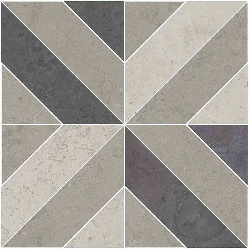 Декор Kerama Marazzi ID124T Про Лаймстоун серый матовый 60х60 - фото 6