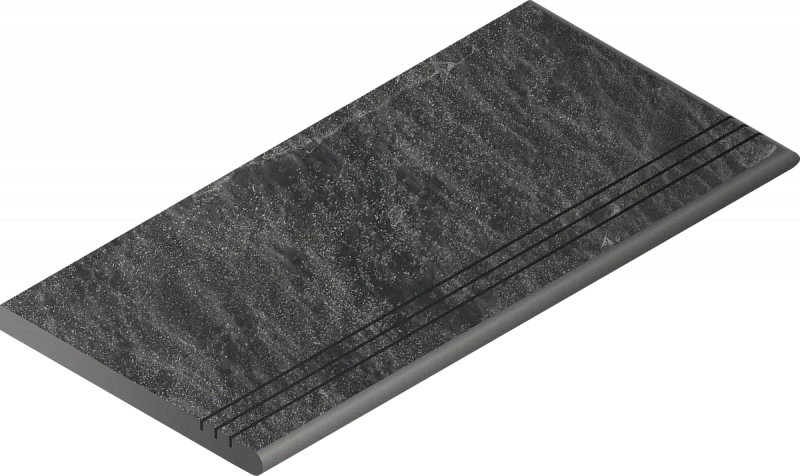 Ступень Италон Материя X2 Титанио 120 закругленная грип правая 620040000205 черный 30x120 - фото 1