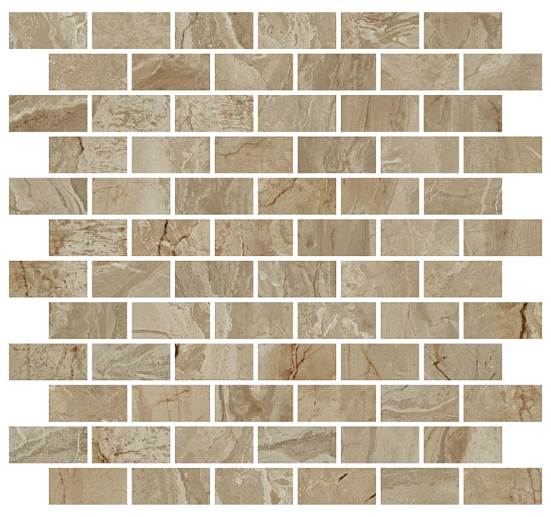 Декор Kerama Marazzi MM13121T Декор Эвора бежевый мозаичный глянцевый 30x32 - фото 1