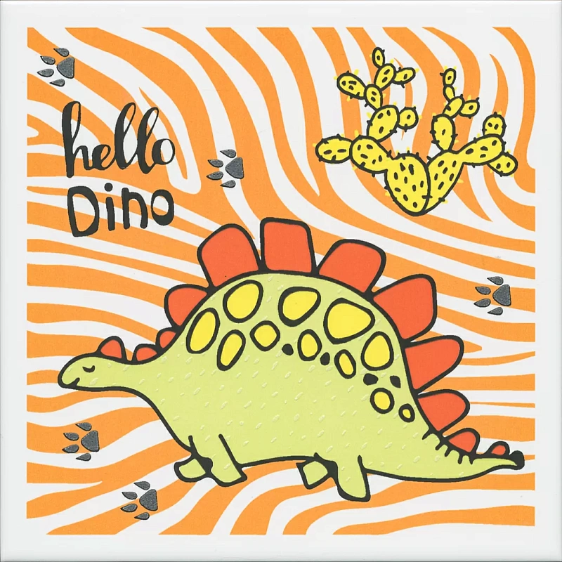 Декор Kerama Marazzi OP\A228\5009 Динозаврики 3 матовый 20x20 - фото 1