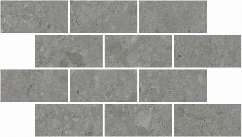 Вставка Kerama Marazzi Venezia Чеппо ди Гре мозаичный серый тёмный матовый обрезной 34,5х20 - фото 1