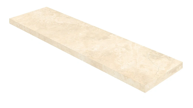 Ступень Coliseumgres Аурелия Уайт угловая правая 620070002851 бежевый 33x120 - фото 1