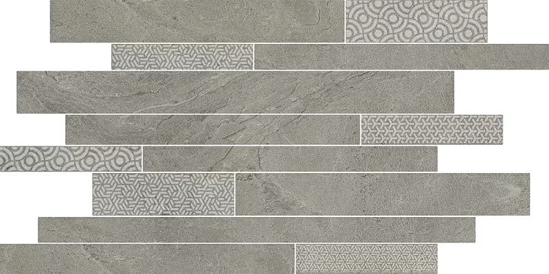 Мозаика Kerama Marazzi SBM010\SG458420 Ламелла серый мозаичный 25х50.2 - фото 1