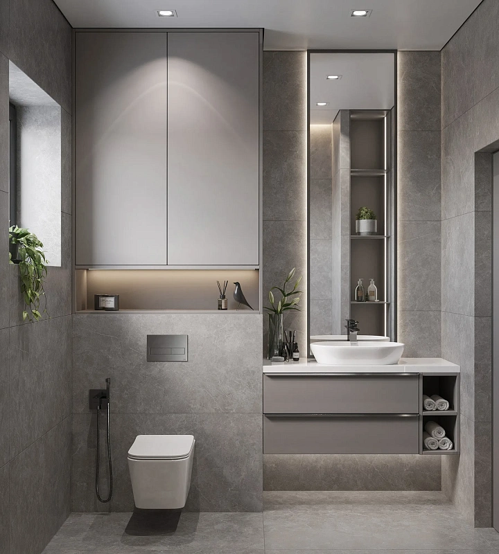 Керамогранит Креанза SL1003-A Oviedo Silver Solido 60x120 серый - фото 2