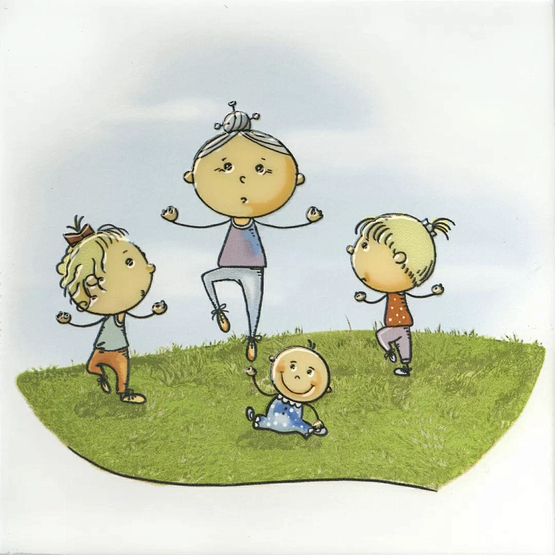 Декор Kerama Marazzi OS\A254\5009 Веселые старты Йога 20x20 - фото 1