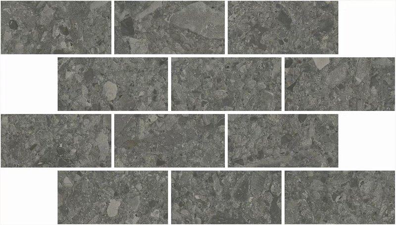 Вставка Kerama Marazzi Venezia Чеппо ди Гре мозаичный антрацит матовый обрезной 34,5х20 - фото 3