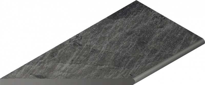 Бортик Италон Материя X2 Титанио закругленный левый 620090001208 черный 30x120 - фото 1