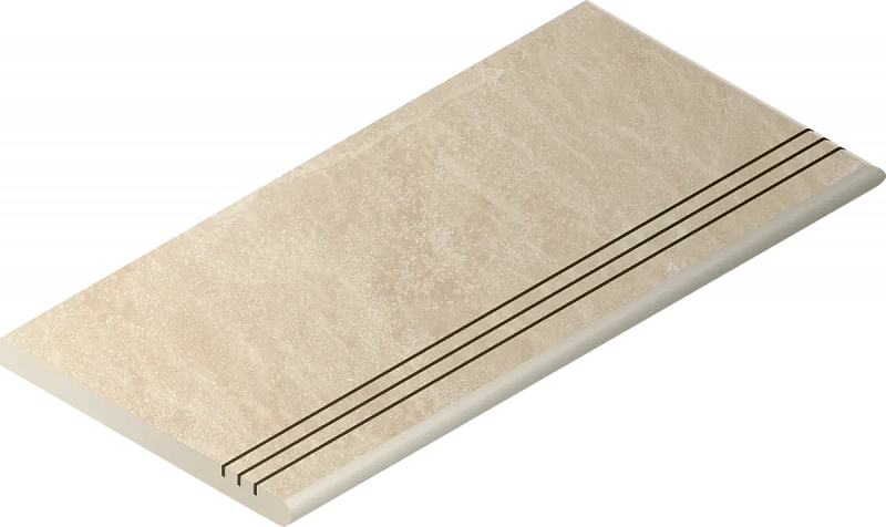 Ступень Италон Материя X2 Магнезио 120 закругленная грип правая 620040000204 бежевый 30x120 - фото 1