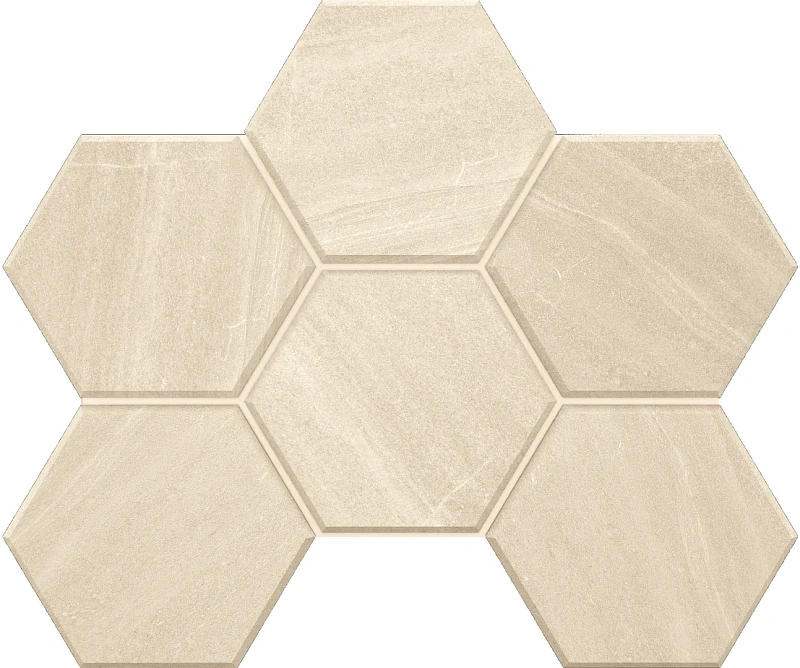 Мозаика Estima GB01 Gabbro Hexagon White 25x28.5 бежевый - фото 1