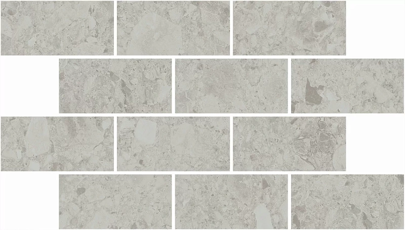 Вставка Kerama Marazzi Venezia Чеппо ди Гре мозаичный серый светлый матовый обрезной 34,5х20 - фото 1