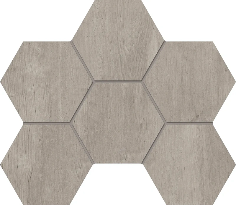 Мозаика Estima SF03 Soft Wood Hexagon Grey 25x28.5 серый - фото 1