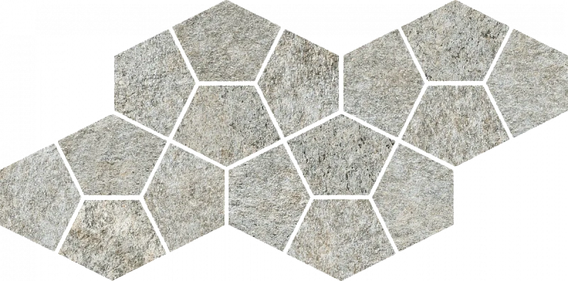 Мозаика Италон Магма Сильвер Призм 620110000246 серый 20.5x41.3 - фото 1