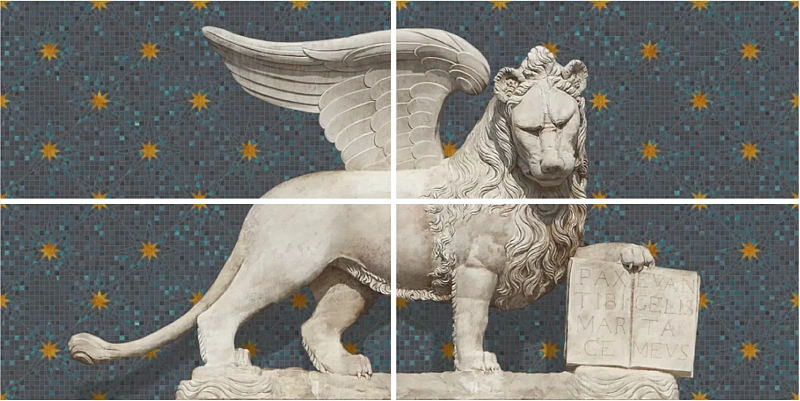 Панно Kerama Marazzi Venezia Сан-Марко матовый обрезной 80х160 4-х частей 40х80 - фото 1