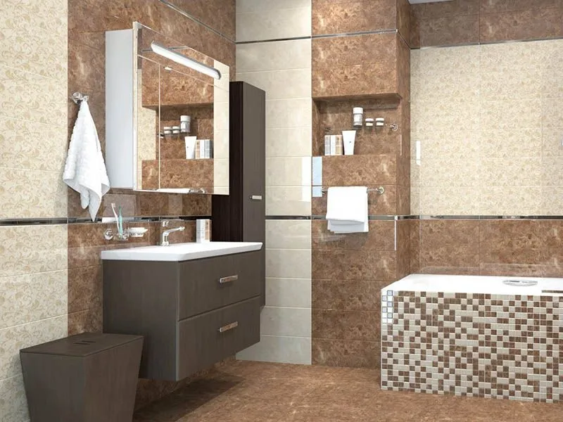 Плитка Ceramica Classic Libra коричневый мозаичная в интерьере