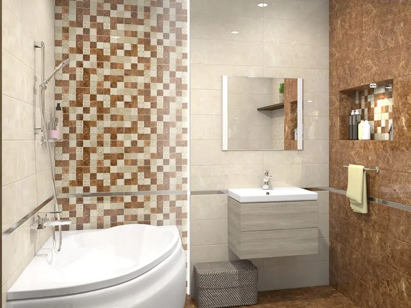 Плитка Ceramica Classic Libra коричневый мозаичная в интерьере