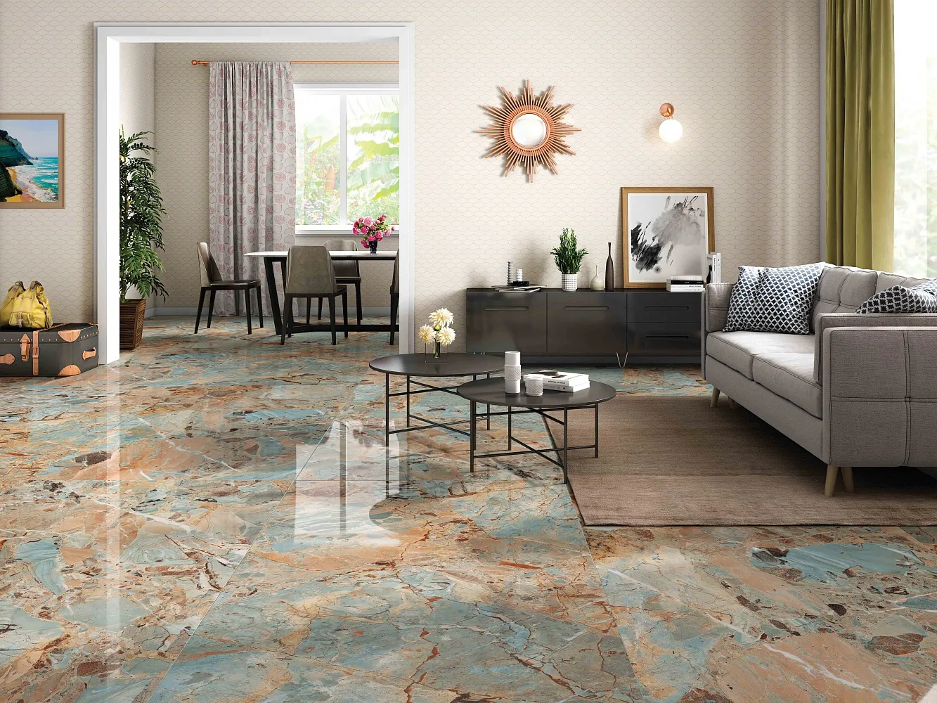 Плитка Sunhearrt Amazonite 80x160 в интерьере