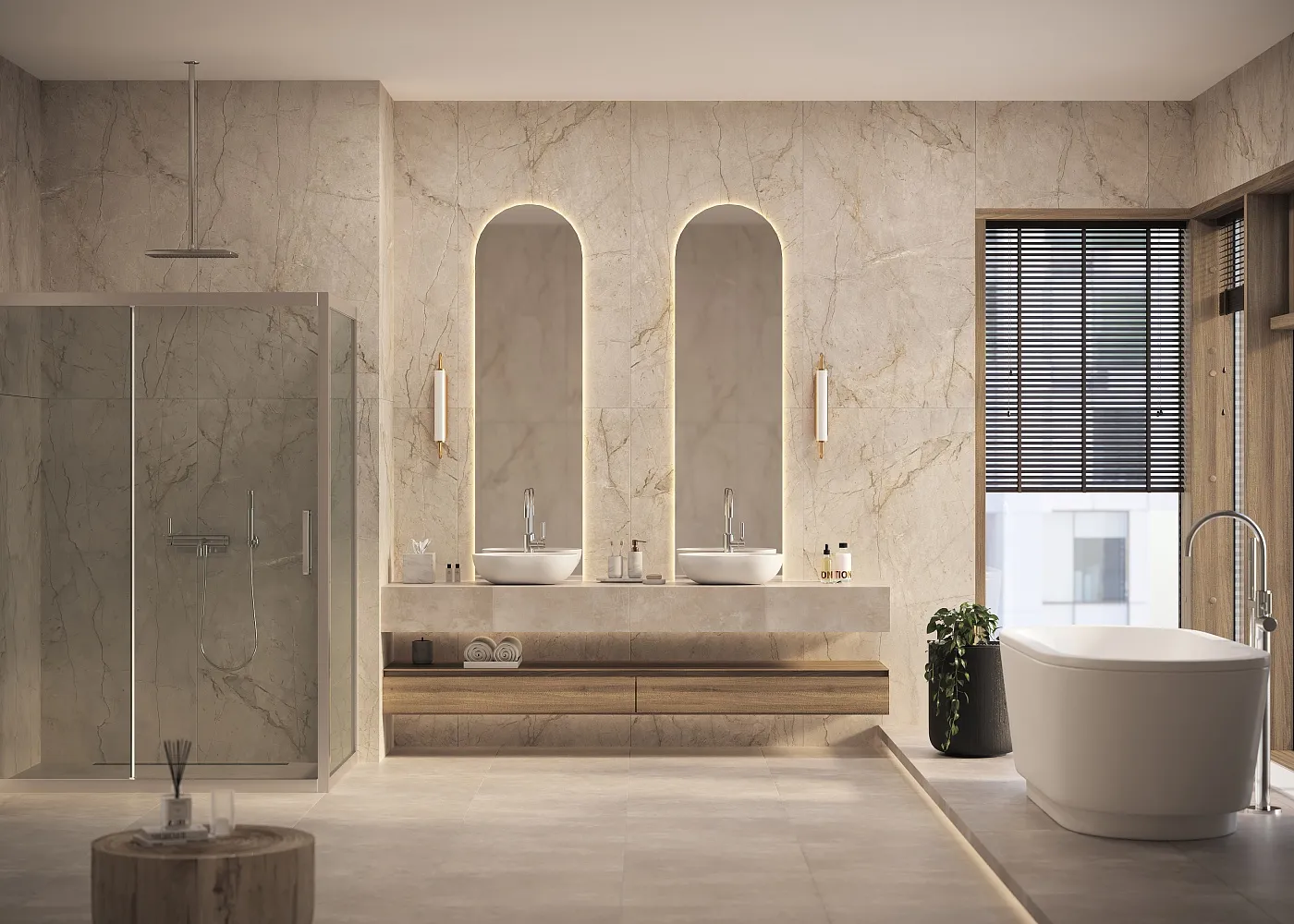 Плитка Sunhearrt Dyna Fantastico Grey 80x160 в интерьере