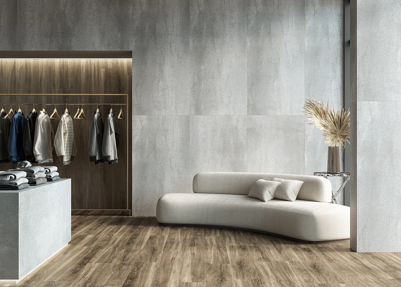 Плитка Sunhearrt Dyna Fantastico Grey 80x160 в интерьере