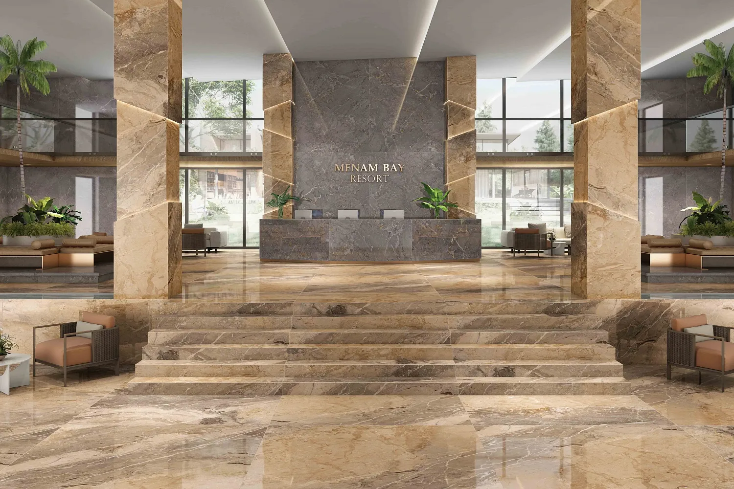 Плитка Sunhearrt Amazonite 80x160 в интерьере