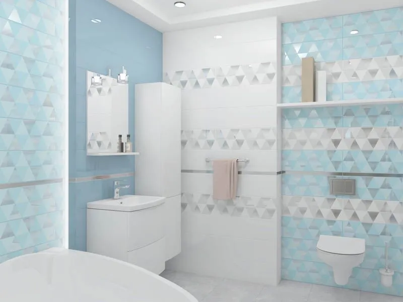 Плитка Ceramica Classic Sigma Perla голубой в интерьере